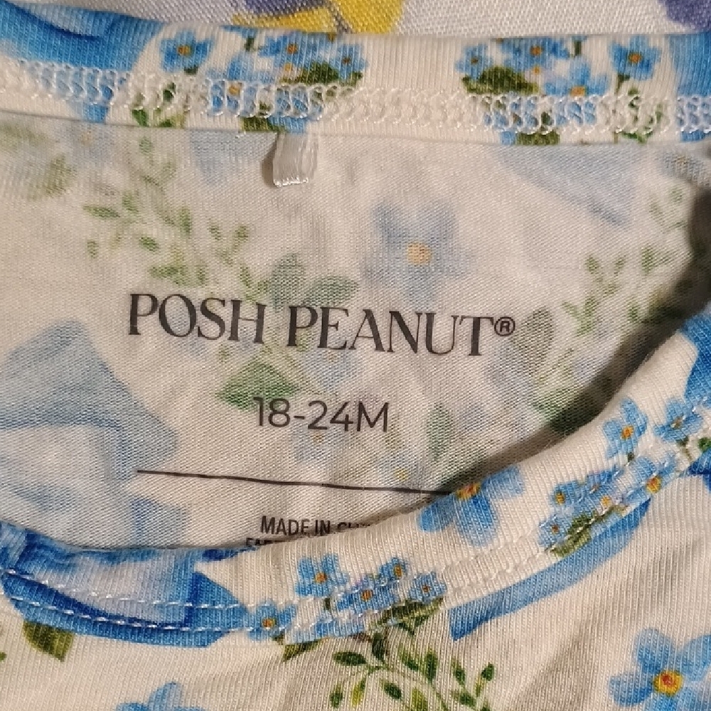 Posh Peanut Blue Floral Tulle Bodysuit Tutu - Picture 2 of 6